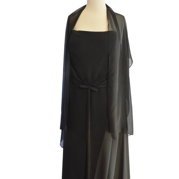 Jordan Black Strapless Formal with Shawl Plus Size 18 - Picture 1 of 8